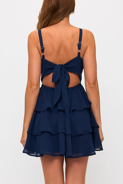 Audrey Layered Dress - Navy
