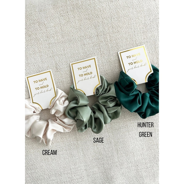 Grace Satin Scrunchie - Cream