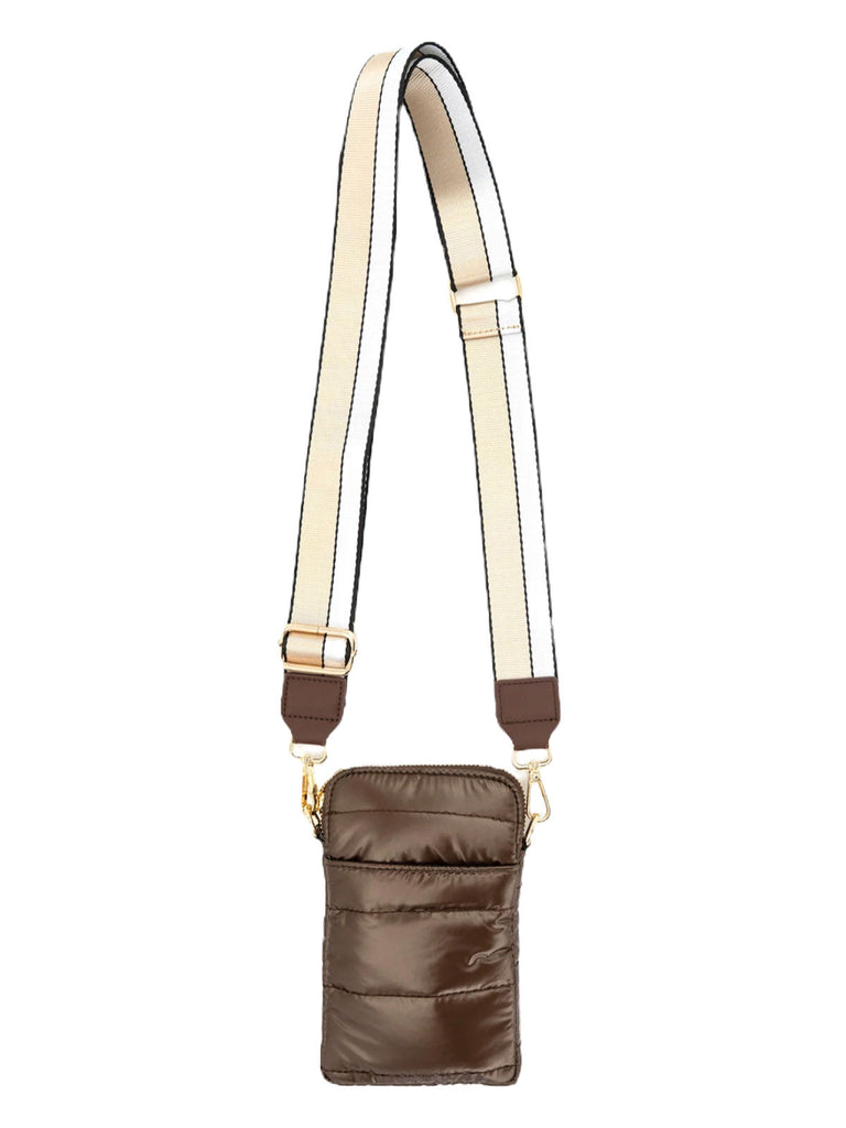Phone Puffer Crossbody - Brown