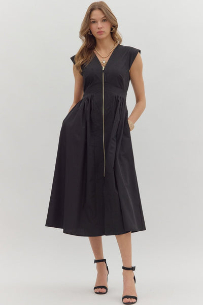 Isabella Midi Dress - Black