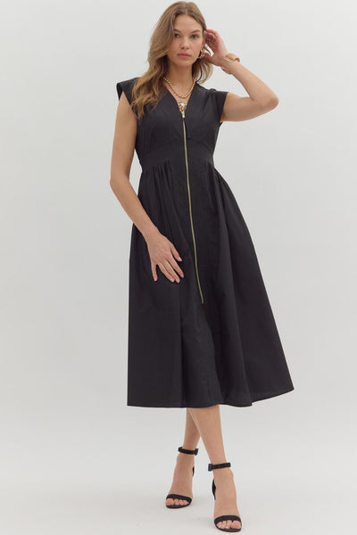 Isabella Midi Dress - Black