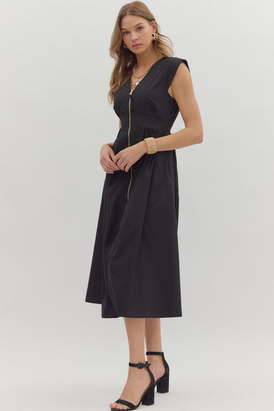 Isabella Midi Dress - Black