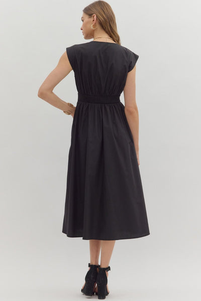 Isabella Midi Dress - Black