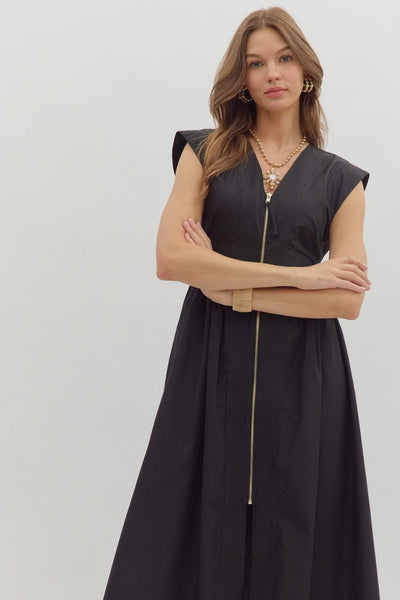 Isabella Midi Dress - Black