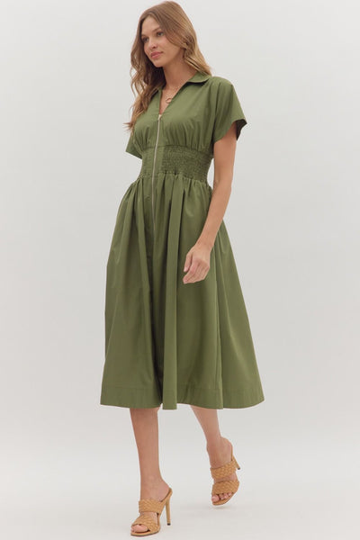 Raina Midi Dress - Olive