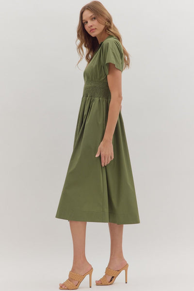 Raina Midi Dress - Olive