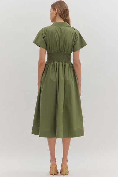 Raina Midi Dress - Olive