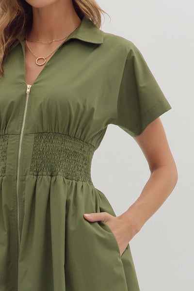 Raina Midi Dress - Olive