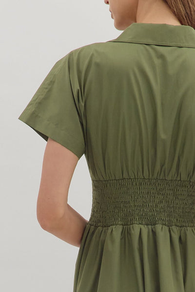 Raina Midi Dress - Olive