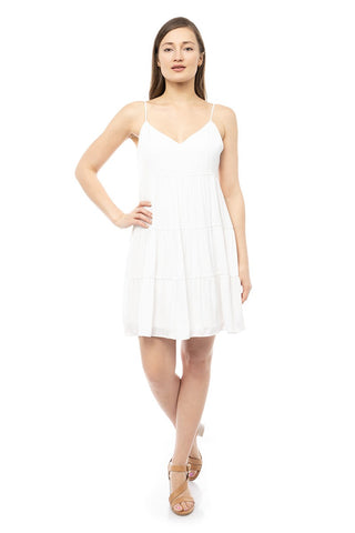 Tropical Vibes Babydoll Dress - White