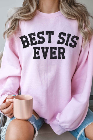 Best Sis Ever Sweatshirt - Pink
