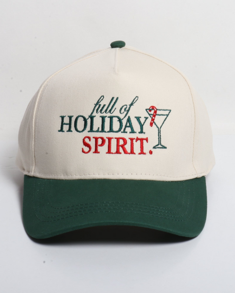 Full Of Holiday Spirit Hat-Beige/Green