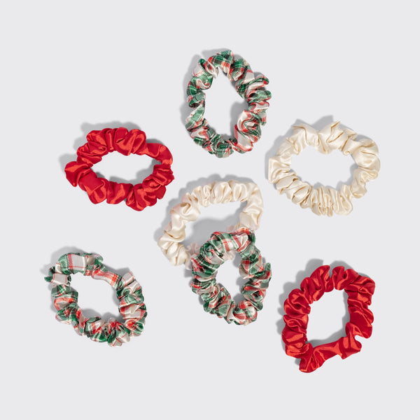 Kitsch Holiday Ruched Satin Scrunchies 7pc