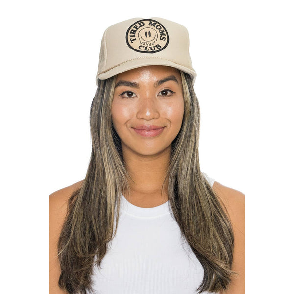 Tired Moms Club Trucker Hat Tan