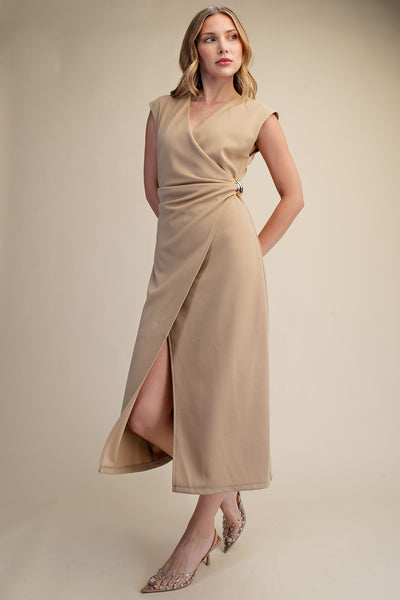 Moonlight Midi Dress-Taupe