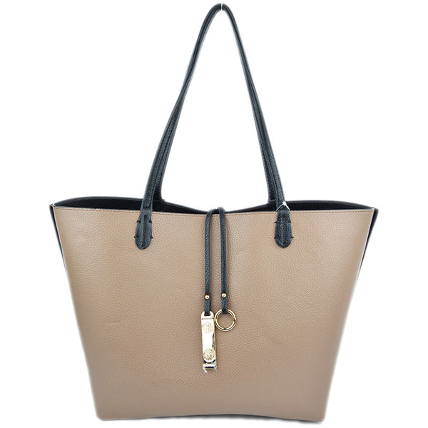 Reversible 2-in-1 Tote - Black/Khaki