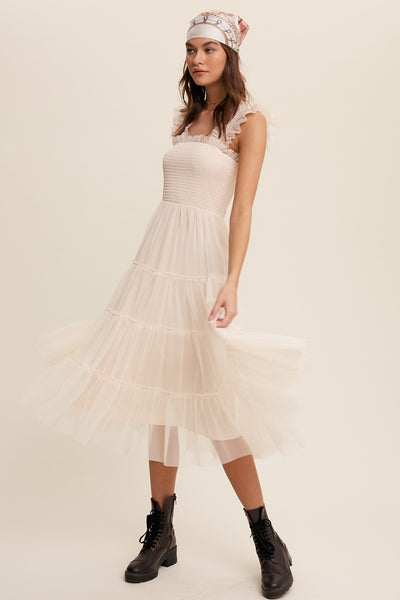 Eras Midi Dress - Champagne