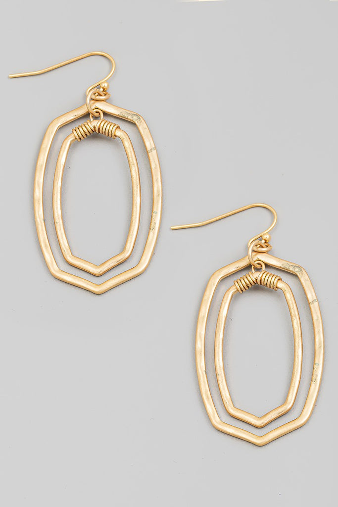 Double Oval Drop Earrings