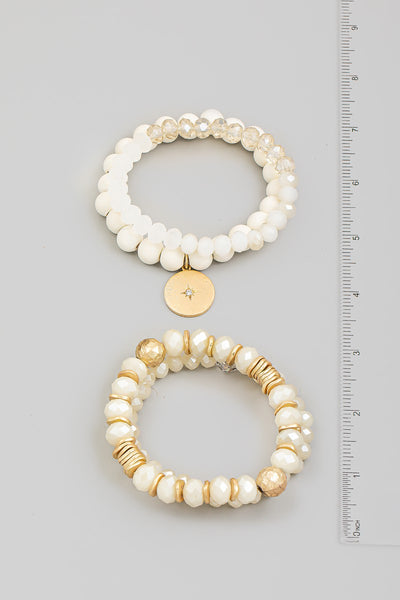 North Star Bracelet Set - White