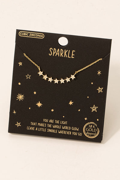 Gold Dipped Sparkle Stars Necklace