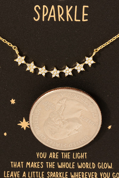 Gold Dipped Sparkle Stars Necklace