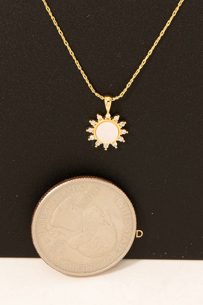 Gold Dipped Sun Pendant Necklace