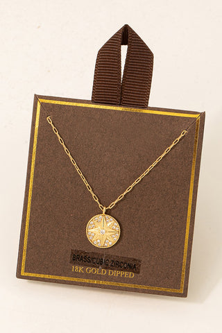 Gold Dipped North Star Coin Necklace
