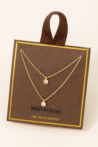 Gold Dipped Double Stud Necklace