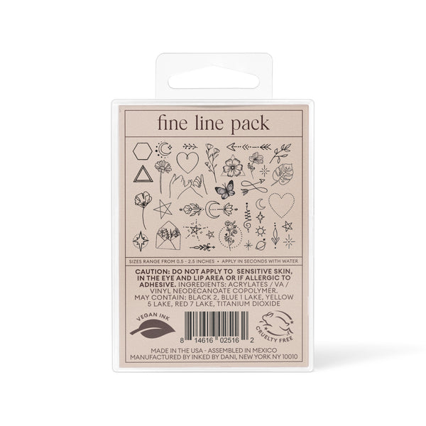 Temporary Tattoos - Fine Line Pack