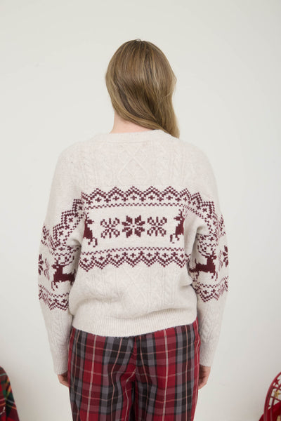Reindeer Cozy Sweater - Ivory