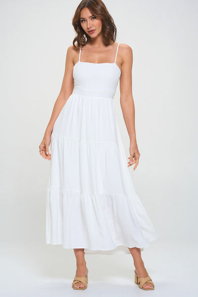 Walking On Sunshine Maxi Dress - White