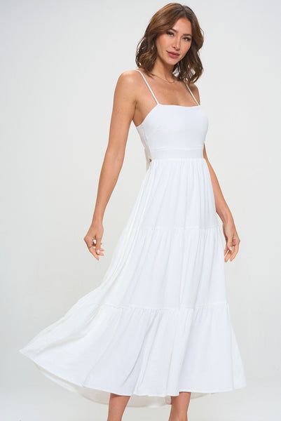 Walking On Sunshine Maxi Dress - White