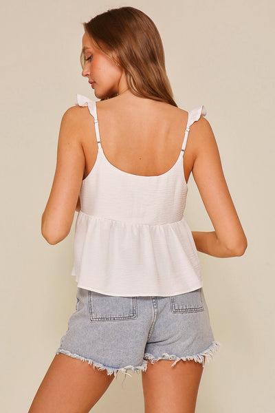 Ruffle Ready Top - White