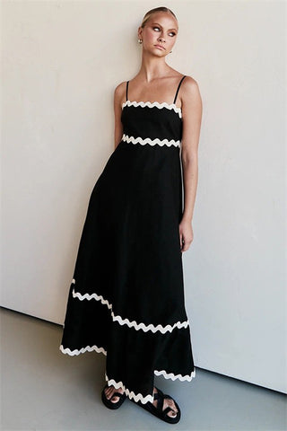Bali Maxi Dress - Black/White
