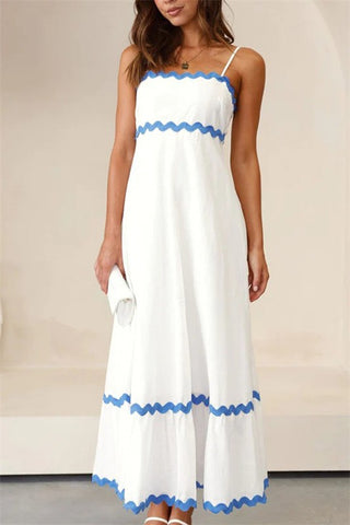 Bali Maxi Dress - White/Blue