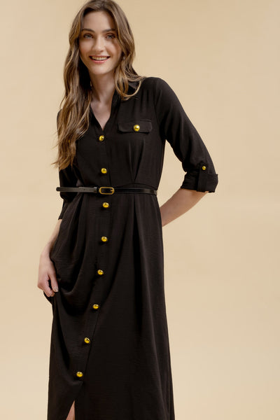 Monica Midi Dress - Black