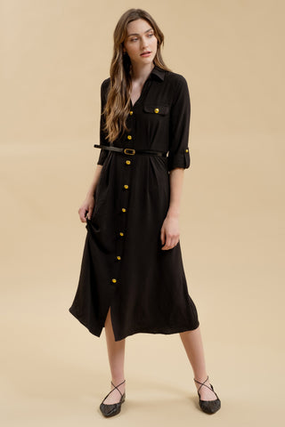 Monica Midi Dress - Black