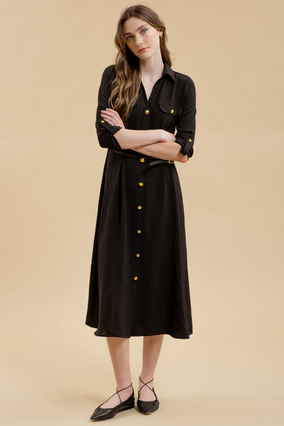Monica Midi Dress - Black