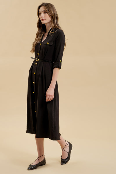 Monica Midi Dress - Black