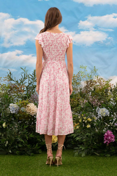 English Rose Midi Dress - Pink