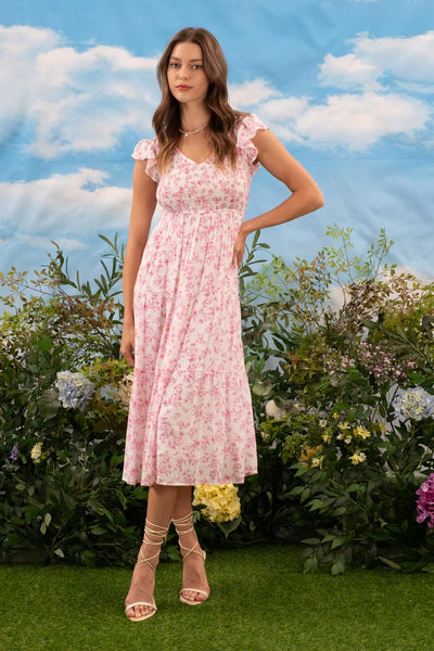English Rose Midi Dress - Pink