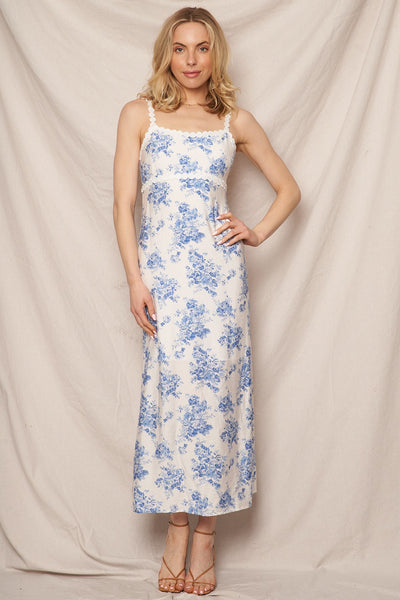 English Bloom Rose Dress - Blue