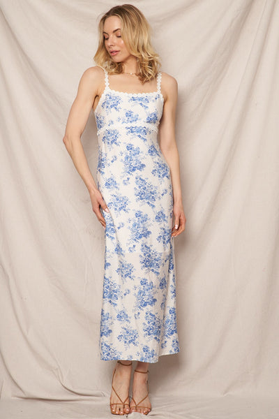 English Bloom Rose Dress - Blue