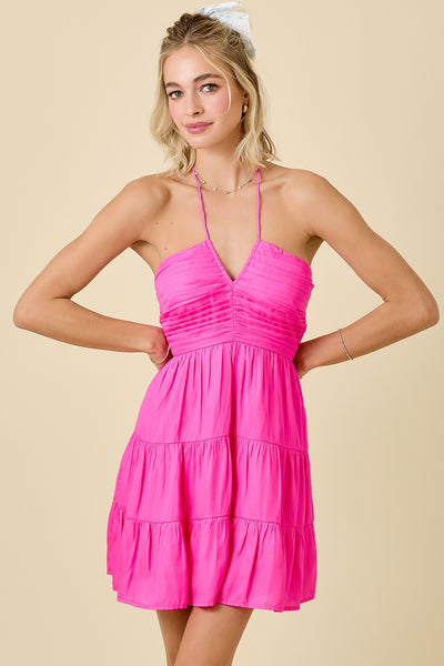 Oceanside Dress - Shocking Pink