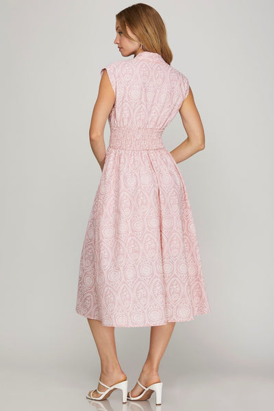 Cape May Embroidered Maxi Dress - Pink