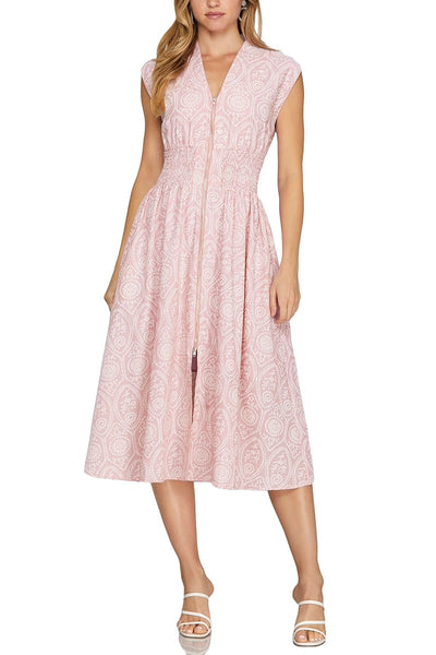 Cape May Embroidered Maxi Dress - Pink