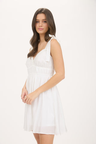 Whispering Ruffle Dress - White