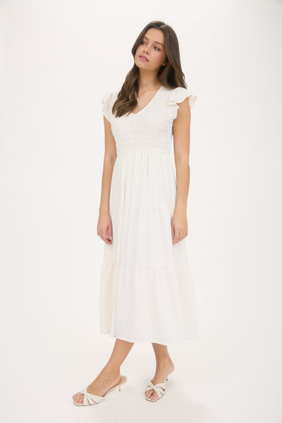 Autumn Whisper Maxi Dress - Cream