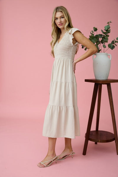 Autumn Whisper Maxi Dress - Khaki
