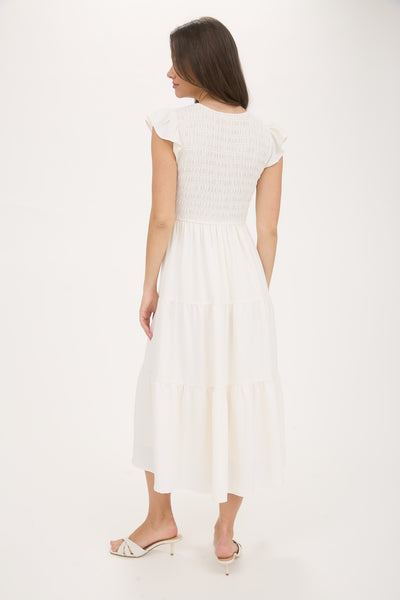 Autumn Whisper Maxi Dress - Cream